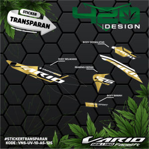 Sticker Striping Transparan Vario New 125/150 cc Tahun 2018 Sampai 2020 Motif Malay Terkini - List Stiker Striping Vario 150 New Transparan Custom Motif - VNS-UV - 420 Design