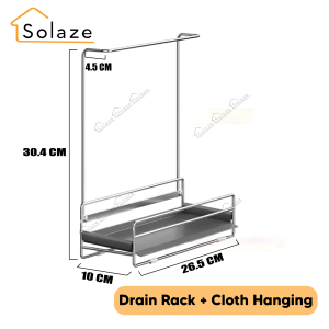 Solaze Multifunctional Kitchen Sponge Drain Rack Countertop Dishwashing Cloth Towel Storage Rack