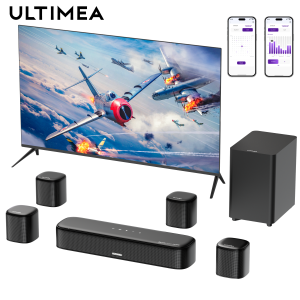 ULTIMEA Soundbar 7.1ch Dolby ลำโพงวิทยุ พร้อมซับวูฟ เฟอร์ซ้ายและขวารอบทิศทาง กลับรอบทิศทาง ระบบโรงภาพยนตร์บ้าน
