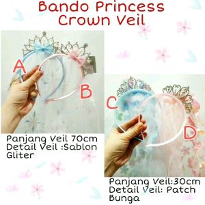 BANDO ANAK MURAH IMPORT VEIL CROWN PRINCESS