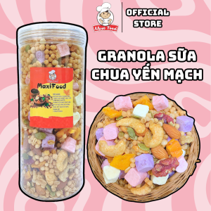 Granola Sữa Chua Yến Mạch Nổ Không Đường 500g - MAXIFOOD