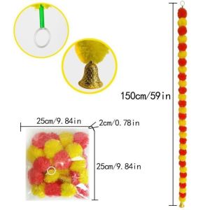 ZENO Plastic Marigold Garland Pooja Diwali Fiesta Artificial Flowers Pooja Marigold Flowers Wedding Mandap Decor Pooja Wedding Indian Festival Garland for Halloween Day of The Dead