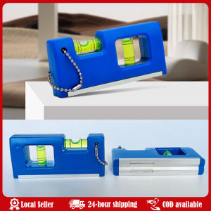 Horizontal Vertical Pockets Spirit Levels with Keychain Pocket Levels for w/ Magnet Spirit Bubble Leve Mini Pocket Level Bubble 2 Bubble Spirit Leveler With Metal Chain Hook Horizontal Ruler Portable Level Ruler Magnetic ABS Shell
