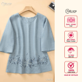 Áo trung niên thiết kế thanh nhã nhẹ nhàng chất liệu Linen gân tre cao cấp AN4L0428 Thời trang Thiều Hoa. 