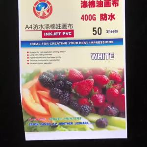 380GSM 10 แผ่นขนาด A3 และ 20 แผ่นขนาด A4 ผิวด้านสำหรับการพิมพ์อิงค์เจ็ท ผ้าใบผสมโพลีคอตตอน