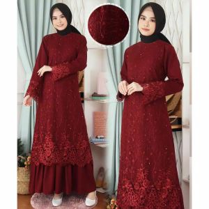 Gamis brukat paramita dress wanita terbaru tile pesta seragaman kondangan