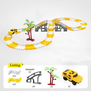 305Pcs Mainan Track Elektrik Anak Set DIY City Konstruksi Truck Menyenangkan Mobil Perakitan Mainan
