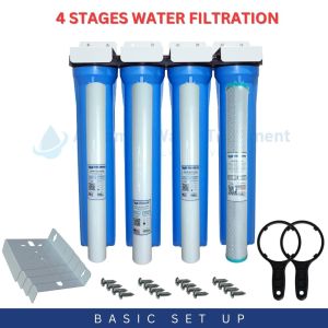 Water Filtration System Top Selling 4 Stages 20" Slim Type Complete Set no Fittings for Deepwell / Citywater