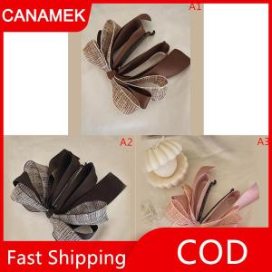 【CANAMEK】 2022 New Ribbon Bow Chuối Clip Dễ Thương Ngọc Trai Tóc Pins Barrette Phụ Nữ Phụ Kiện Tóc Thời Trang Màu Rắn Thanh Lịch Tóc Claw