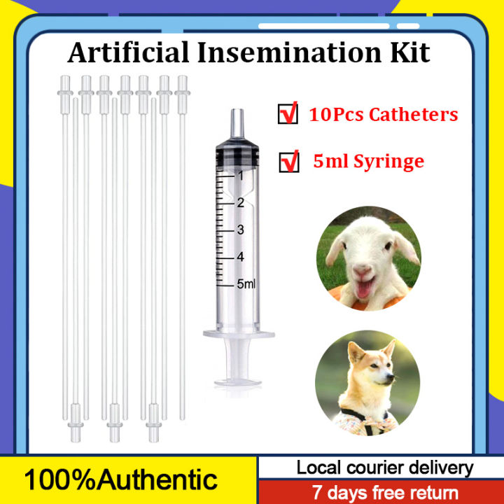 10PCS Disposable Insemination Catheter Artificial Insemination Rods Tube Breeding Catheter For Sheep Canine White S | QA