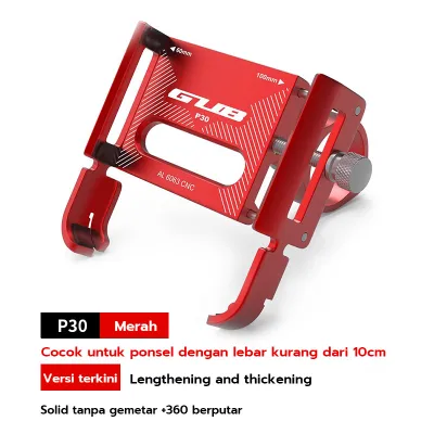 GUB P30 + BREKET/Phone Holder Hp Sepeda Motor GUB Alumunium Alloy Tempat Hp Dudukan Hp Sepeda Motor Gub Holder/GUB P30 Holder Handphone Dudukan Ponsel Aluminium Aloy / Hitam Holder Plus MotoBar/GUB P30 Holder HP Alumunium 360 Derajat Holder