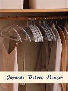 [SG STOCK]  Japandi  Velvet Hanger Clothes HangerNon-Slip ClothesSlim DesignSpace SavingAdults & Kids Coat Hanger