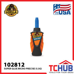 Gorilla Super Glue Micro Precise 5.5g - Controlled Dispensing/Impact Tough/10sec Setting/Clear/Bond Virtually Everything/Anti-Clog/Small & Detailed Craft or Repair