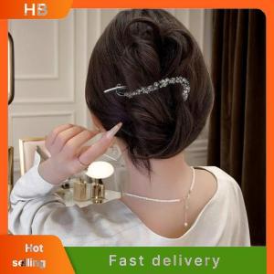 HB Fashion Metal Rhinestone Banana Clip Hairpins Frog Buckle Ponytail Hair Clips Irregular Women Hair Clip Headdress Hair Accessories