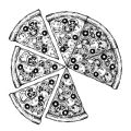 Bánh Pizza - Set 20 Tờ Tranh Tô Màu A4 A5 Dành Cho Màu Sáp, Màu Chì - TRANH TÔ MÀU COLOR LAND. 