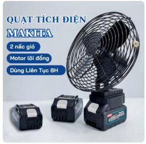 Quạt Tích Điện dùng Pin Dùng 8H Quạt Makita Quạt Để Bàn Tích Điện 2 Cấp Độ Gió Siêu Mát Lỗi 1 Đổi 1