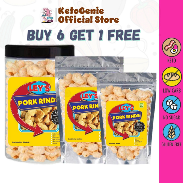 LEY'S Pork Rinds Pork Skin Keto Snack 猪炸猪皮 NON HALAL 生酮饮食 Zero Sugar