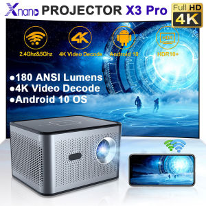 XNANO Mini Proyektor portabel X3 PRO 4K 720P WIFI voice remote teater Rumah Film proyektor TV