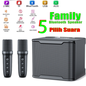 Speaker Bluetooth Karaoke 2 Mic & Full Bass Speaker Subwoofer YS 203