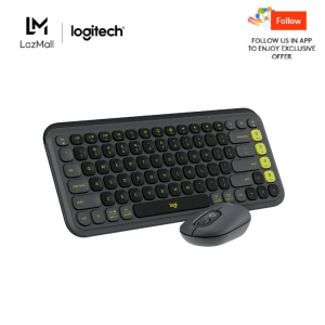 [Online Exclusive] Logitech POP ICON COMBO Bluetooth keyboard and mouse combo comfortable typing programmable keys and buttons quiet clicks Easy-Switch up to 3 devices - Graphite/Rose/Off-White/Lilac