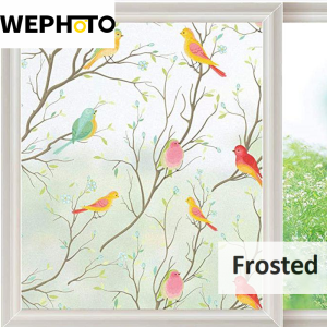 WEPHOTO Đề Can Chim Không Dính Màu Đục Màng Dán Cửa Sổ Kín Đáo Trang Trí