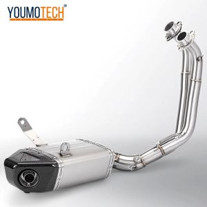 For Yamaha MT-07 FZ-07 2014-2023 Motorcycle Under belly Full Exhaust System Exhaust Carbon Fiber Muffler Escape Moto Front Link Pipe Slip On Carbon fiber Stainless Steel MT07 FZ07 XSR700