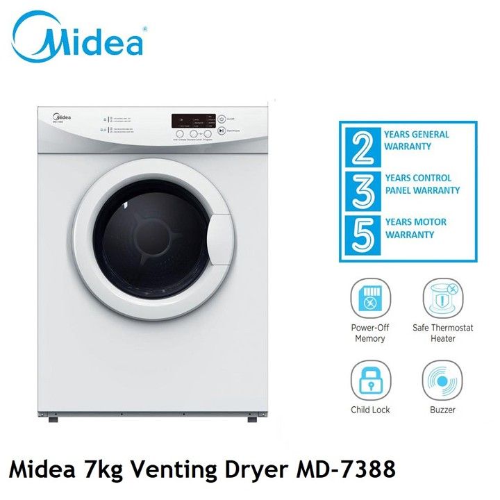 MIDEA DRYER 7KG MODEL MD7388 Lazada