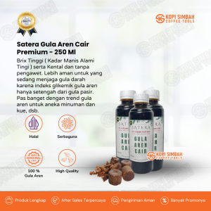 Sirup Gula Aren Cair Premium  SATERA Kemasan 250 ML Murni 100% Brown Palm Sugar Syrup Organik Tanpa Pengawet Gula Merah Jawa