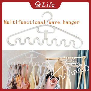 Non-slip Space Saving Plastic Closet Organizer Storage Hangers Multi-port Support Hangers Plastic Clothes Rack Drying Hanger Wave Clothes Hanger Clothes Rack