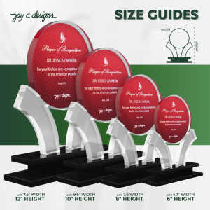 ACRYLIC PLAQUE - ACRYLIC TROPHY FOR AWARDING - MILESTONE TROPHY AWARD - CUSTOMIZED  PERSONALIZED JAY C. DESIGNS - 8013