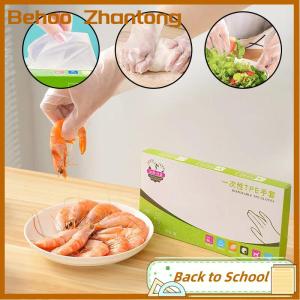 Behoo 60pcs box Latex Free Gloves TPE Disposable Gloves Transparent Non-Slip Acid Work Safety Food Grade Household Cleaning Gloves