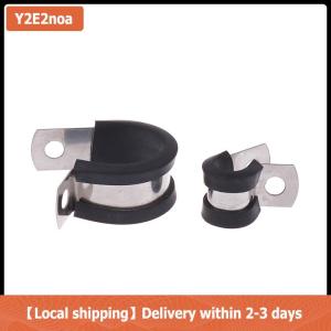 【Local shipping】 5Pcs 6MM-20MM Stainless Steel Rubber Lined P Clips R-type Pipe Clamp Cable Mounting Hose Pipe Clamp Hose Clamp Fixed Clamp
