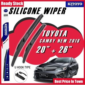 KITOYO Premium Nano Silicone Car Wiper Windshied For TOYOTA CAMRY NEW 2018 Wiper Kereta Bundle pengelap kereta 雨刮 20 Inch + 26 Inch Hujan