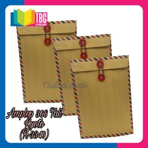 1 PACK (10 LEMBAR) AMPLOP TALI 308 KYOTO / AMPLOP AIRMAIL / AMPLOP COKLAT (R-3340)