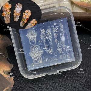 Khuôn Hoa hồng có lá silicon nail