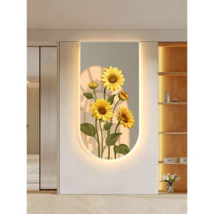 Tranh treo tường đèn led hoa hướng dương vàng 12 trang trí phòng khách TDL41