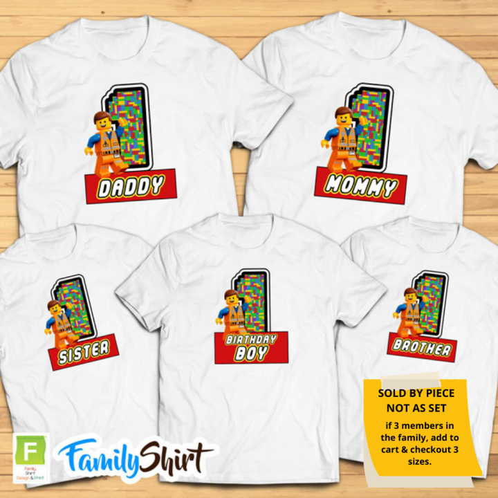 Lego themed birthday sales shirts