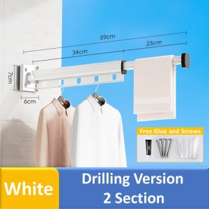 [SG Stocks] Drilling Version Folding Clothes Hanger (Indoor Balcony Window Punch-Free Clothes Hanger Drying Rack)