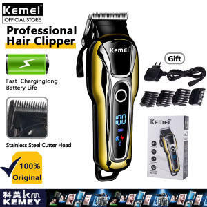 Kemei Hair Clipper Rechargeable Original Hair Trimmer Electric Razor Professional Cut Machine Barber Guide Comb Set
