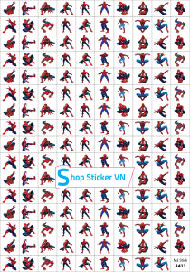 Sticker khen thưởng NGƯỜI NHỆN tờ A4 - 159 Stick - SP11