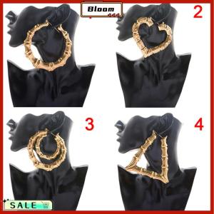 Follow Get New[Bloom Z] Large Bamboo Earrings Hip-Hop Earrings Ladies Hoop Hoops Ear Circle