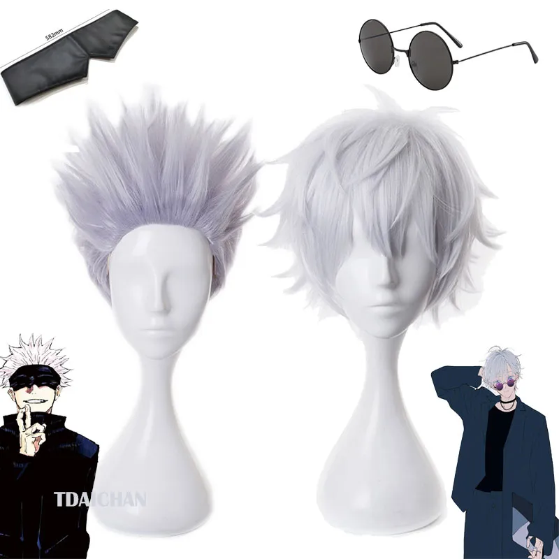 Ready Stock Gojo Satoru Cosplay Wigs Anime Jujutsu Kaisen Gojo