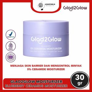 Glad2glow Blueberry Ceramide Moisturizer 30gr - Menjaga Skin Berrier dan Mengontrol Minyak