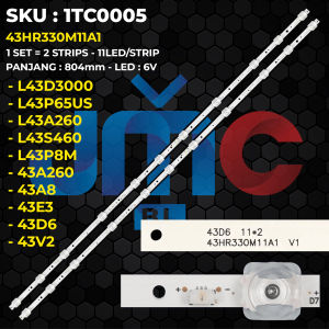 Backlight TV TCL 43 Inch L43D3000B L43P65US L43A260 L43S460 43A8 43E3 43A260 43D6 L43P8M 43V2 43HR330M11A1