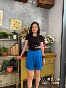 Quần short linen tưng ống rộng lưng liền cho eo từ 72-84cm. [JUNE LINEN] #Q06-LL