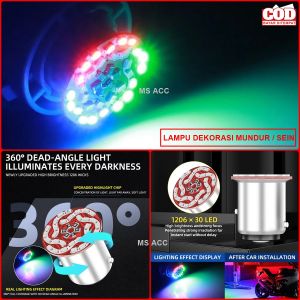 Lampu LED Dekorasi Mobil Mundur Sein Universal 1156 BA15S 30 SMD Running DC12V MS