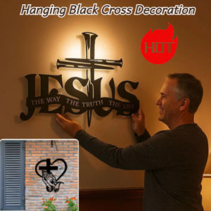 Metal Wall Cross Black Metal Cross Home Decor Wall Art Modern Minimalist Design Living Room Bedroom Church Decor