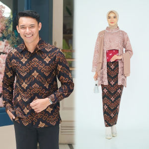 ( New Arrival ) Emran Batik - Kebaya Brokat Batik Couple Saufa Model Kutubaru Lamaran Wisuda Bridesmaid Kondangan Nikahan
