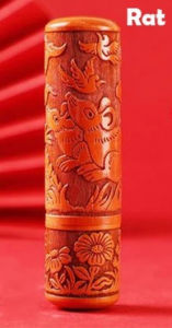 (In stock) Wood Stamp for Chinese Zodiac Engraved Custom Name Stamp For Children oth Bag Calligraphy Stamp Signature Gifts