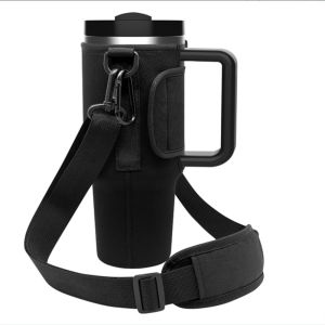 【Ready Stock】Water Bottle Carrier Bag Compatible with 40oz Tumbler with Handle Water Bottle Holder with Adjustable Shoulder Strap